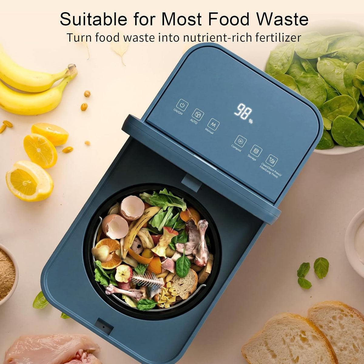 3.2L Electric Composter, Countertop Food Waste Indoor Compost Bin