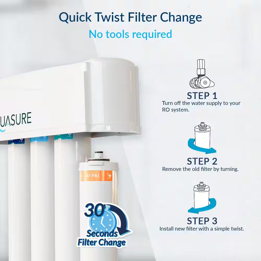 Premier Series 75 GPD under Sink Reverse Osmosis Water Filtration System with Brushed Nickel Faucet