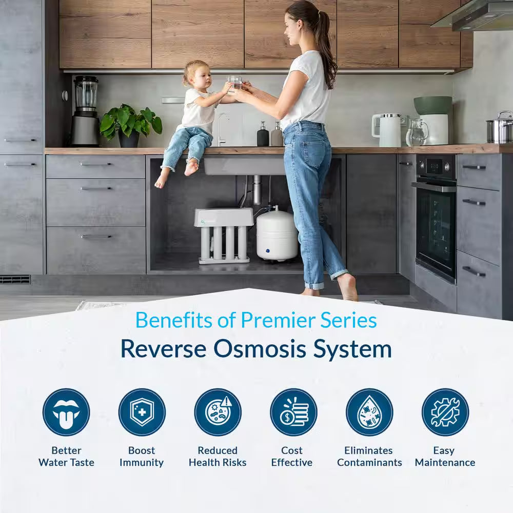 Premier Series 75 GPD under Sink Reverse Osmosis Water Filtration System with Brushed Nickel Faucet