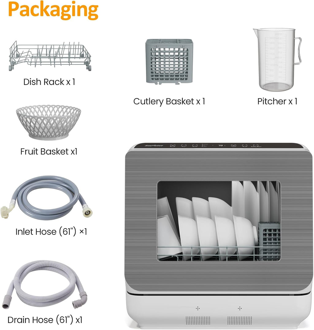 Portable Dishwasher 18’’ Countertop with 152OZ Water Tank