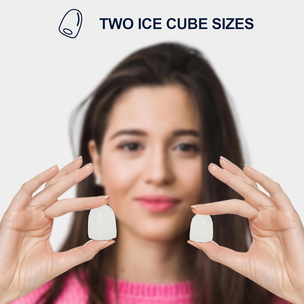 KIM26-B Ice Makers Countertop, Portable Ice Maker, 26Lbs/24Hrs 9 Bullet Ice Cubes Ready in 7 Mins, Self-Cleaning Function, L&S Size, with Ice Scoop and Basket, Perfect for Party, Black