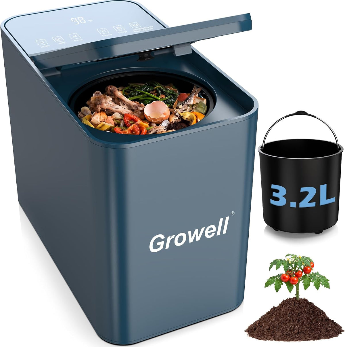 3.2L Electric Composter, Countertop Food Waste Indoor Compost Bin